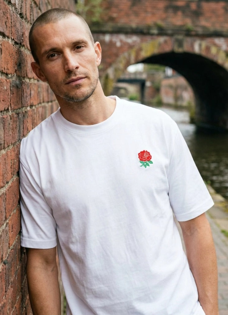 English rose t-shirt. 280gsm organic combed cotton. Paganus Britannia