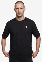 Charity Shield t-shirt, £5 from every sale added to our Key Charities fund.  Black t-shirt 280gsm luxury cotton Paganus Britannia