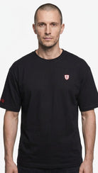 Charity Shield t-shirt, £5 from every sale added to our Key Charities fund.  Black t-shirt 280gsm luxury cotton Paganus Britannia
