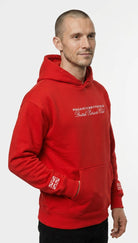 British Patriots Club 500 gsm red cotton hoodie. Paganus Britannia 
