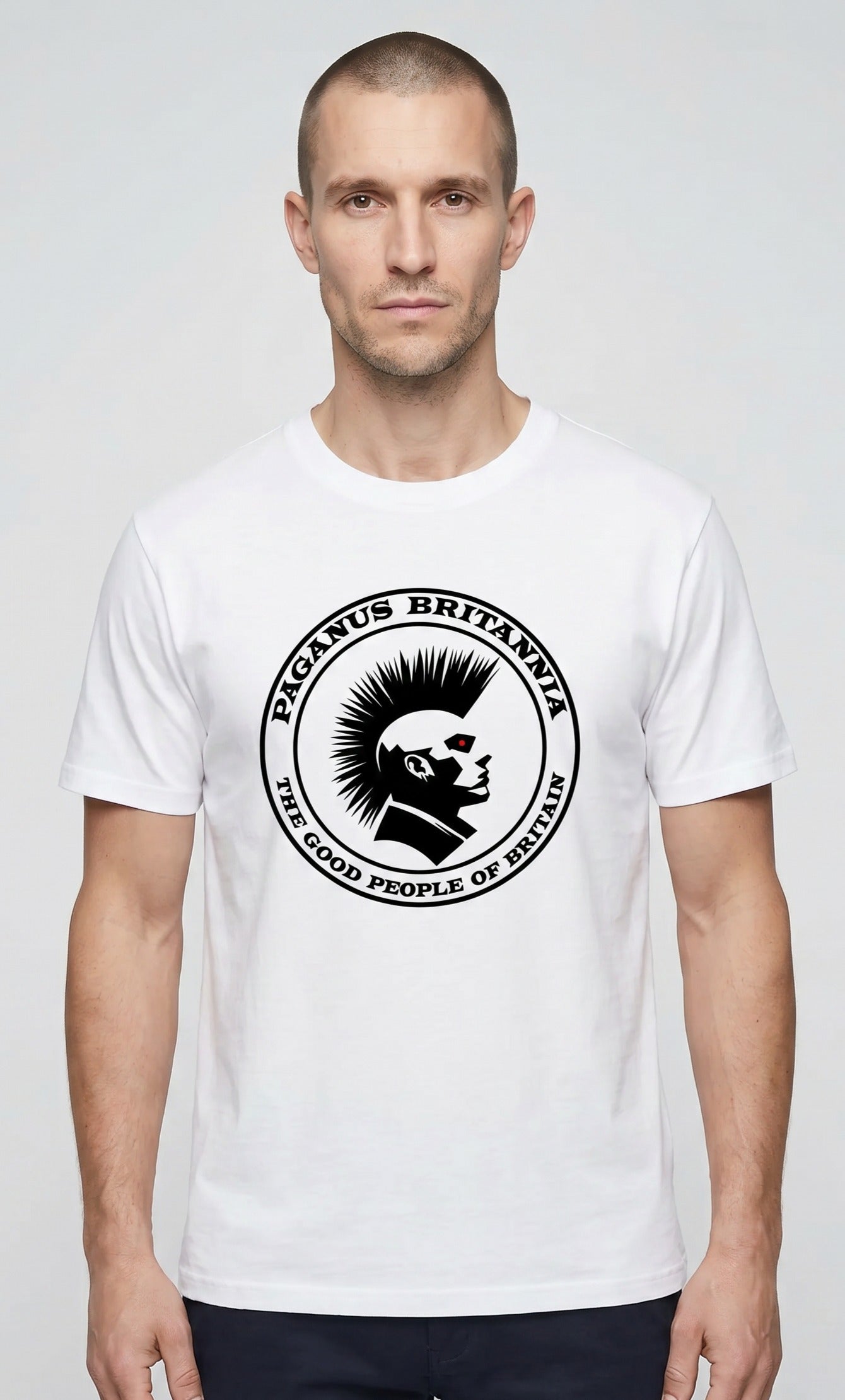 Demon Mohican white 280 gsm t-shirt Paganus Britannia