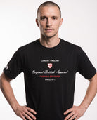 Original British Apparel black heavy 280 gsm cotton t-shirt. £10 discount for advance orders. Paganus Britannia