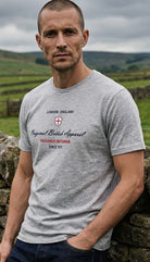 Original British Apparel heather grey ultra heavy 280 gsm cotton t-shirt. £10 discount for advance orders. Paganus Britannia