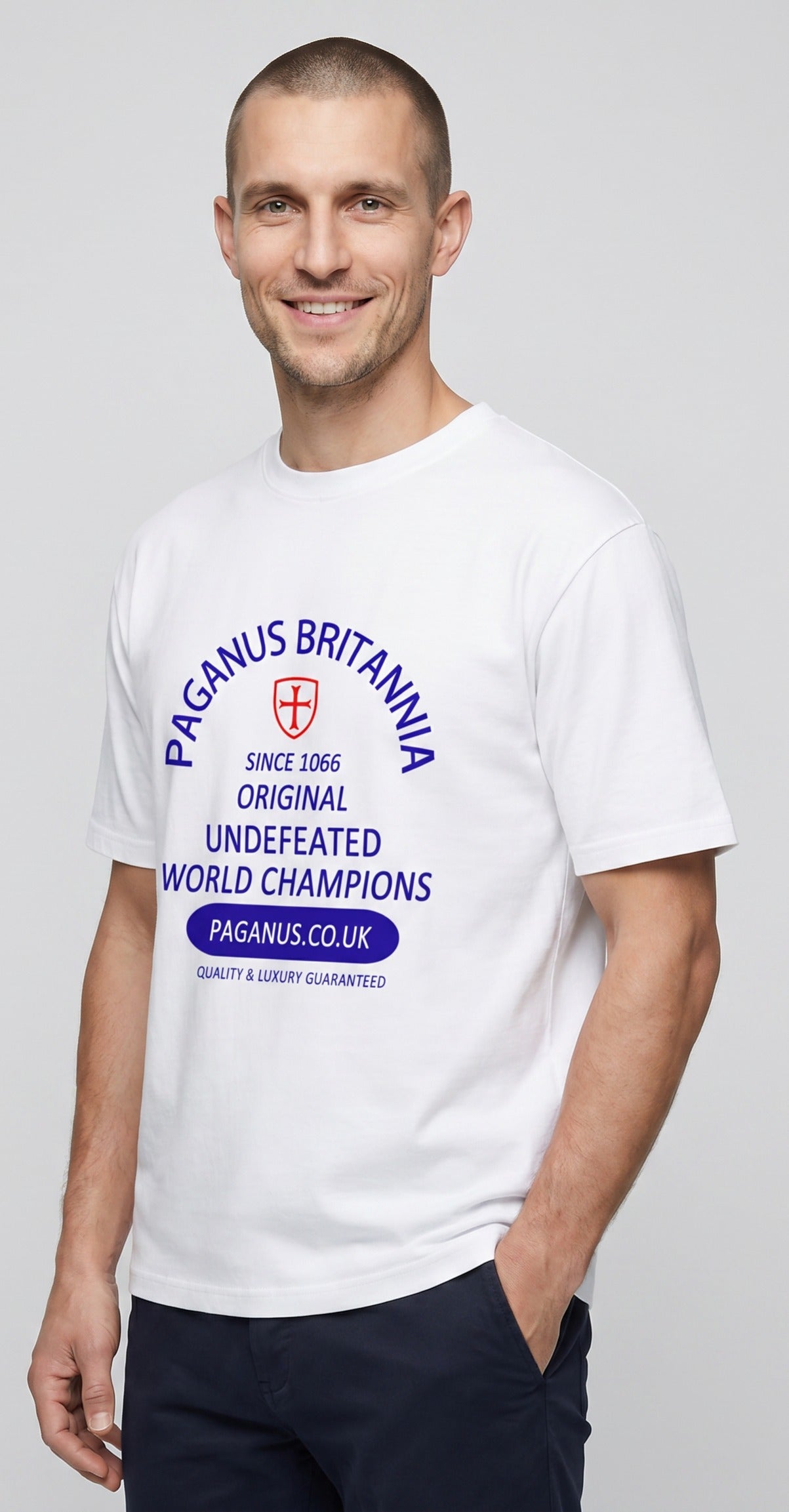 World Champions 280gsm t-shirt £12 discount for advance orders Paganus Britannia