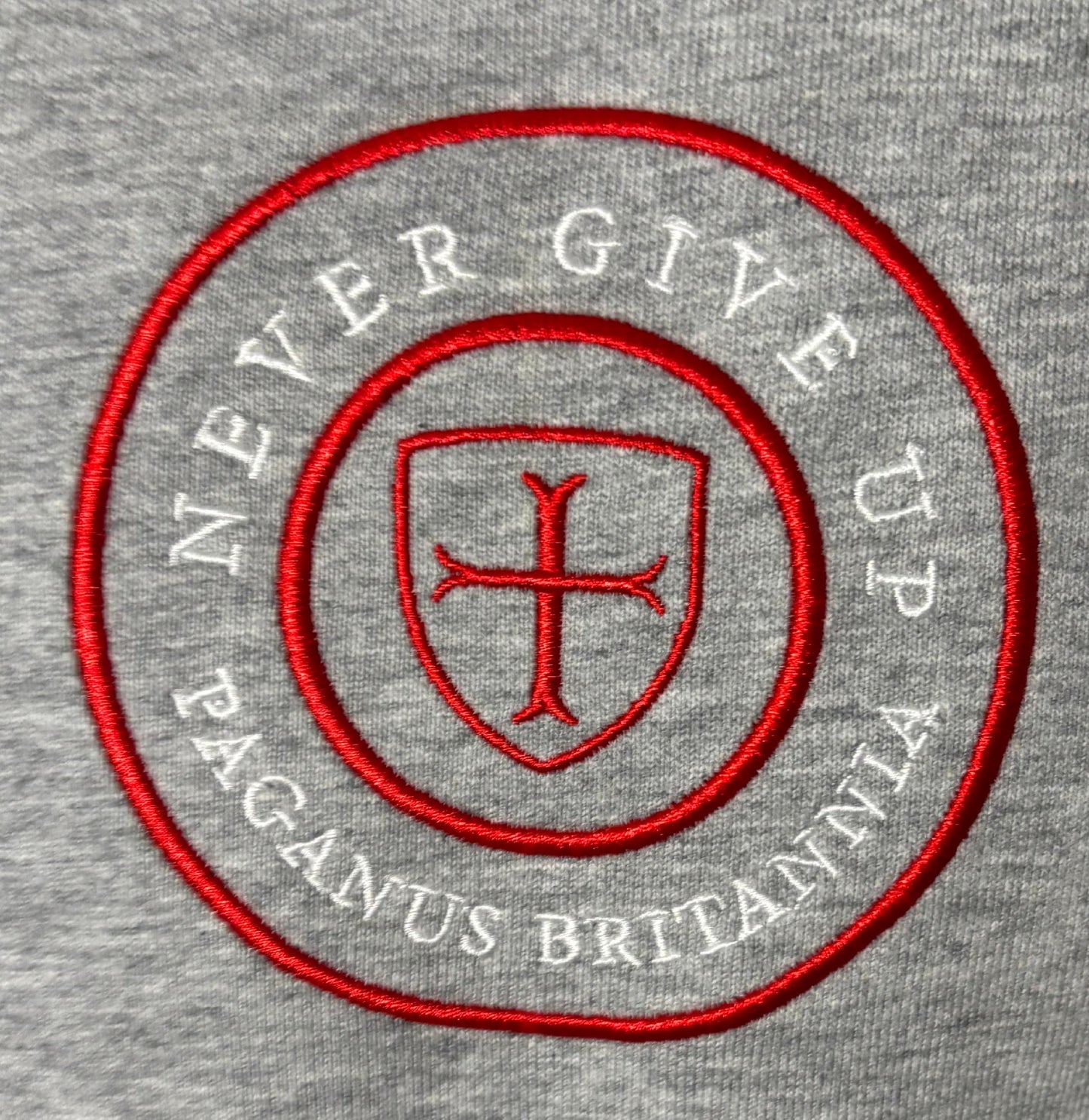 Grey heavy 360 gsm cotton hoodie. Paganus Britannia