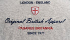 Original British Apparel heather grey ultra heavy 280 gsm cotton t-shirt. £10 discount for advance orders. Paganus Britannia