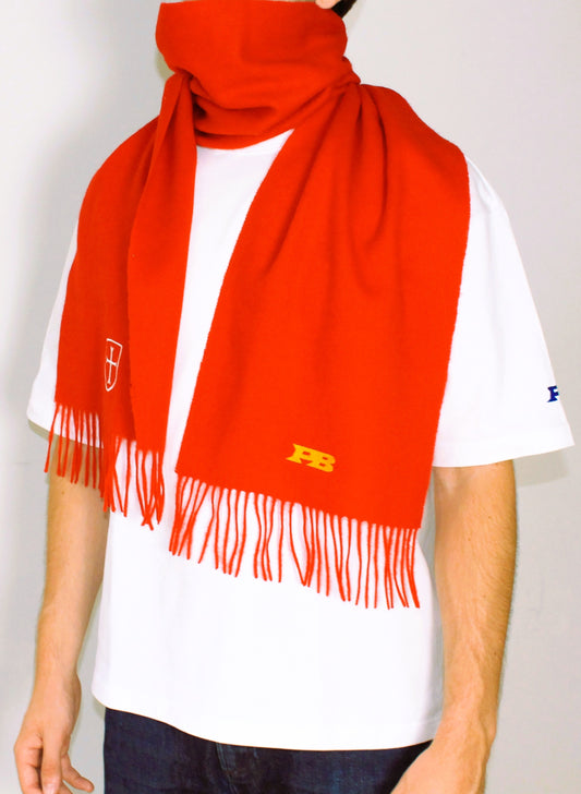 Wool scarf 100%Merino, scarlet red.