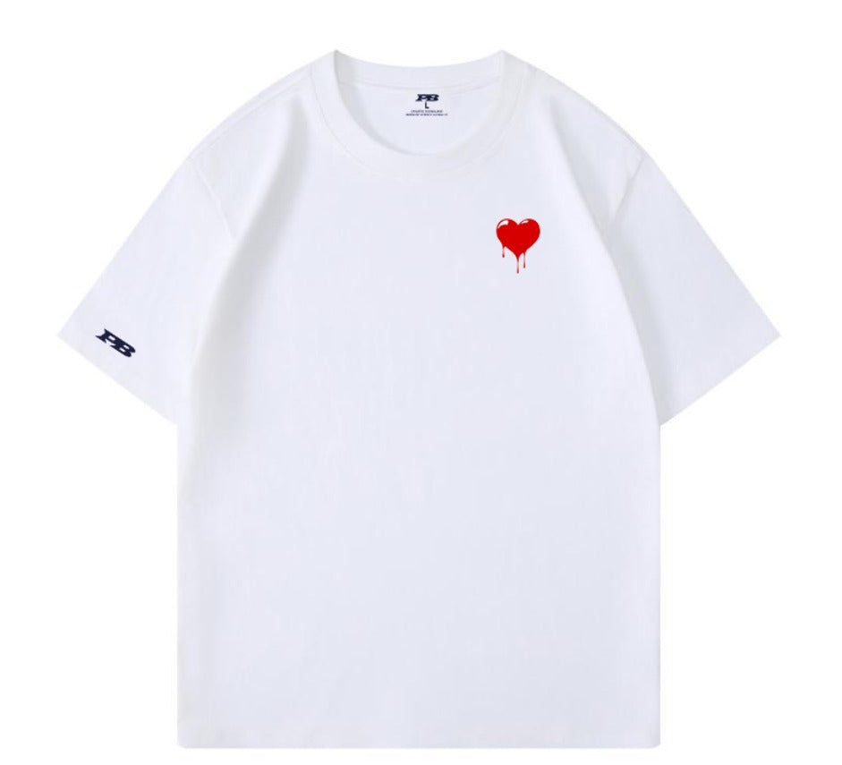 Bleeding Heart heavy cotton white t-shirt 280 gsm Paganus Britannia