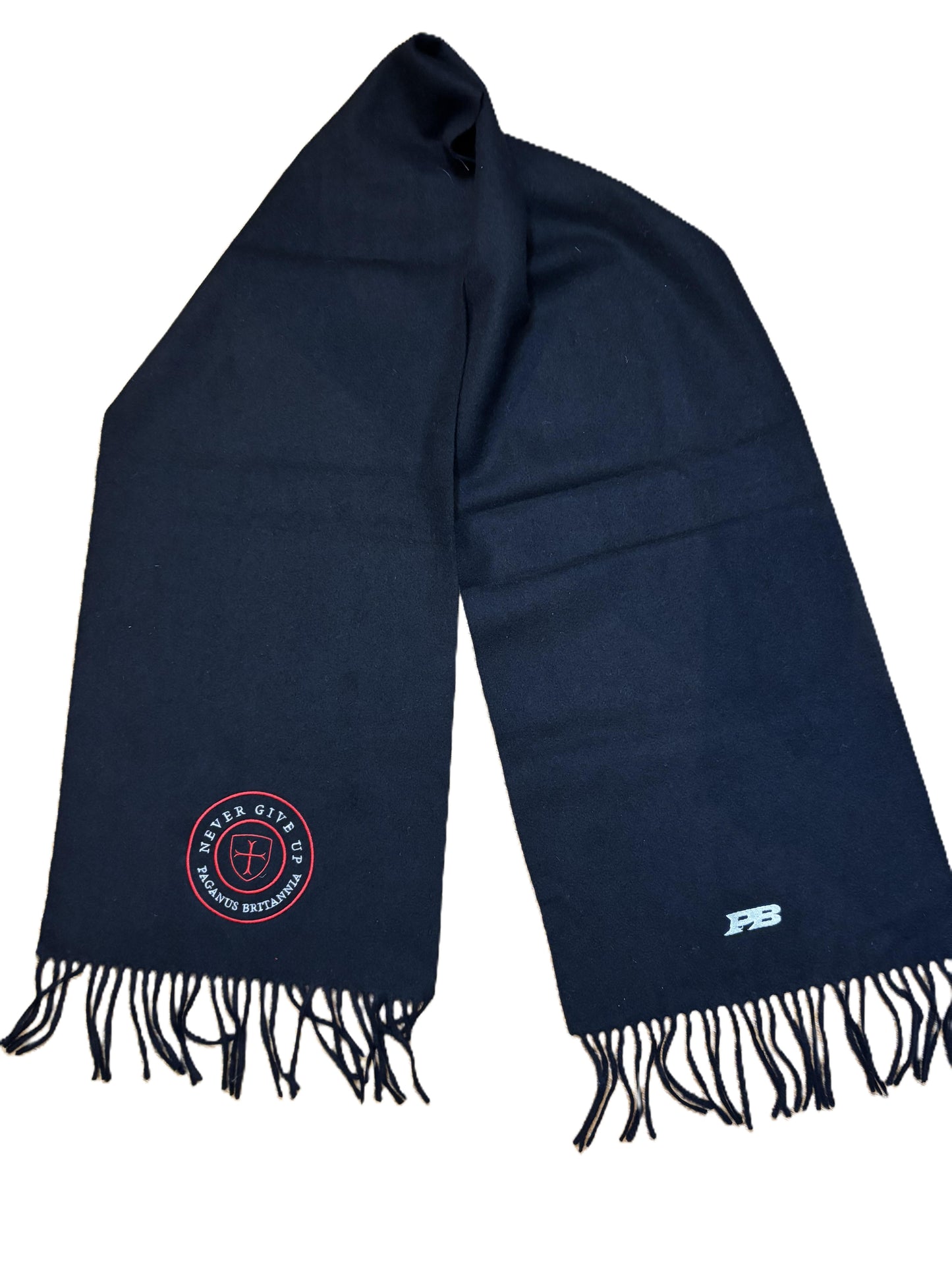 Never Give up collection. 100% lambs wool scarf. Paganus Britannia