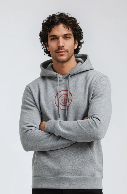 Grey heavy 360 gsm cotton hoodie. Paganus Britannia