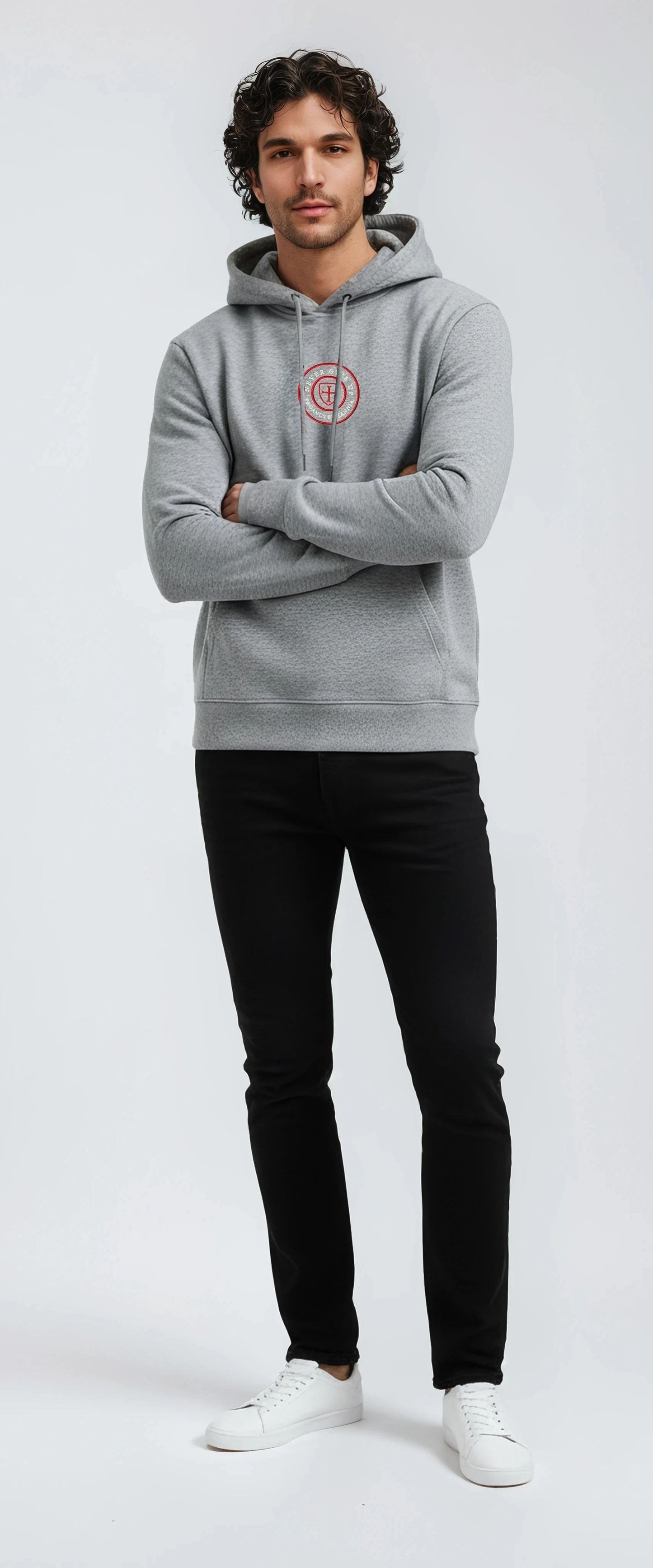 Grey heavy 360 gsm cotton hoodie. Paganus Britannia