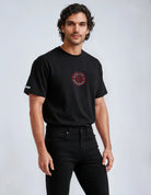 Black t-shirt ultra heavy 280gsm organic combed cotton. Paganus Britannia