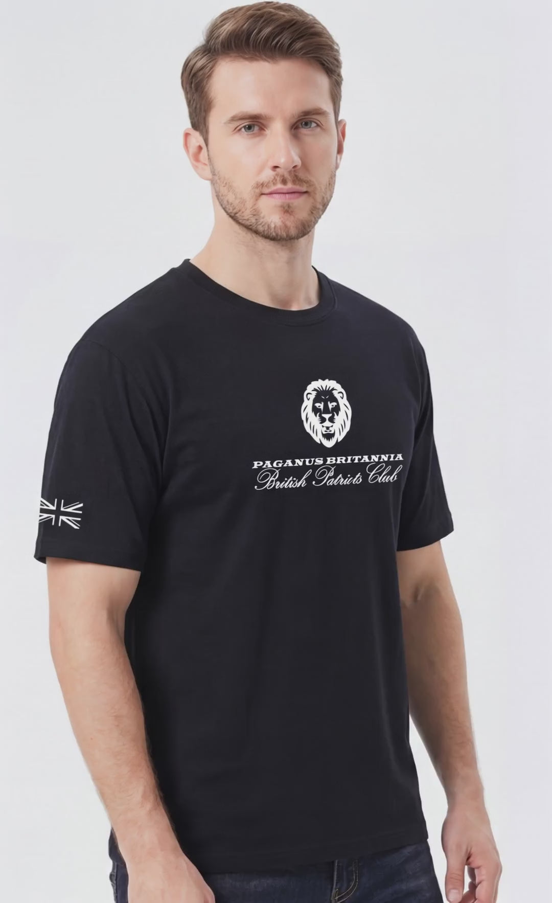 Paganus Britannia British Patriots Club 280 gsm black t-shirt
