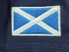 Navy Blue Paganus Britannia t-shirt with Scottish Patriots Club & Thistle logo with saltire embroidery on both sleeves,