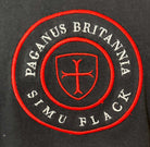 Black long-sleeve Paganus t-shirt with a simu flack logo