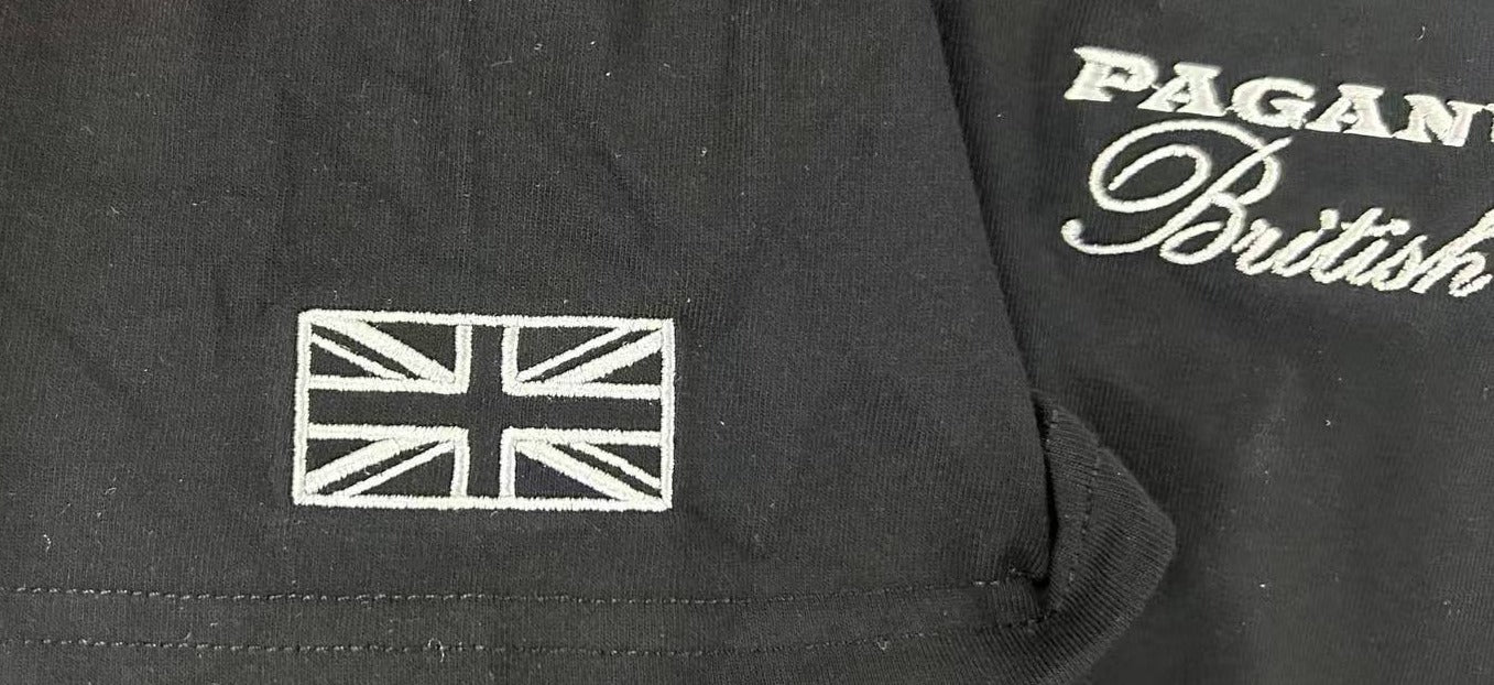 British Patriots Club. Black 280 gsm organic combed cotton t-shirt. Paganus Britannia