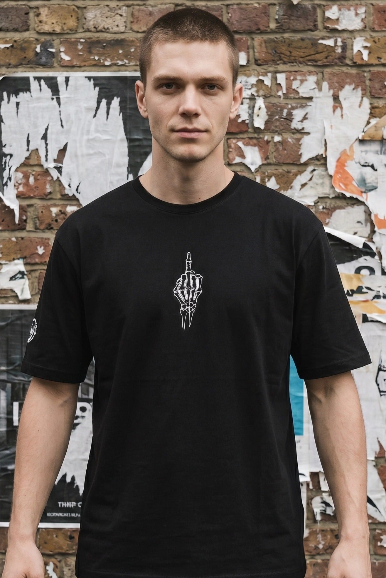 F**k you 1 finger black t-shirt Reduced by £10 for advance orders. Paganus Britannia