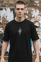 F**k you 1 finger black t-shirt Reduced by £10 for advance orders. Paganus Britannia