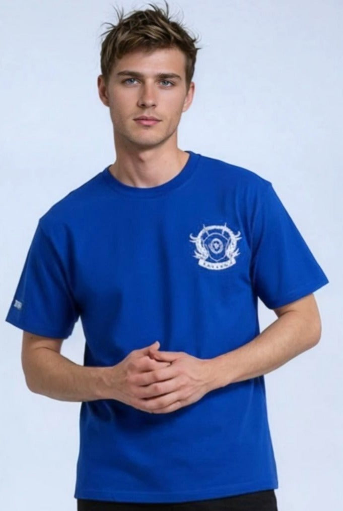 Blue t-shirt. Luxury 280gsm cotton. BBD&F collection.